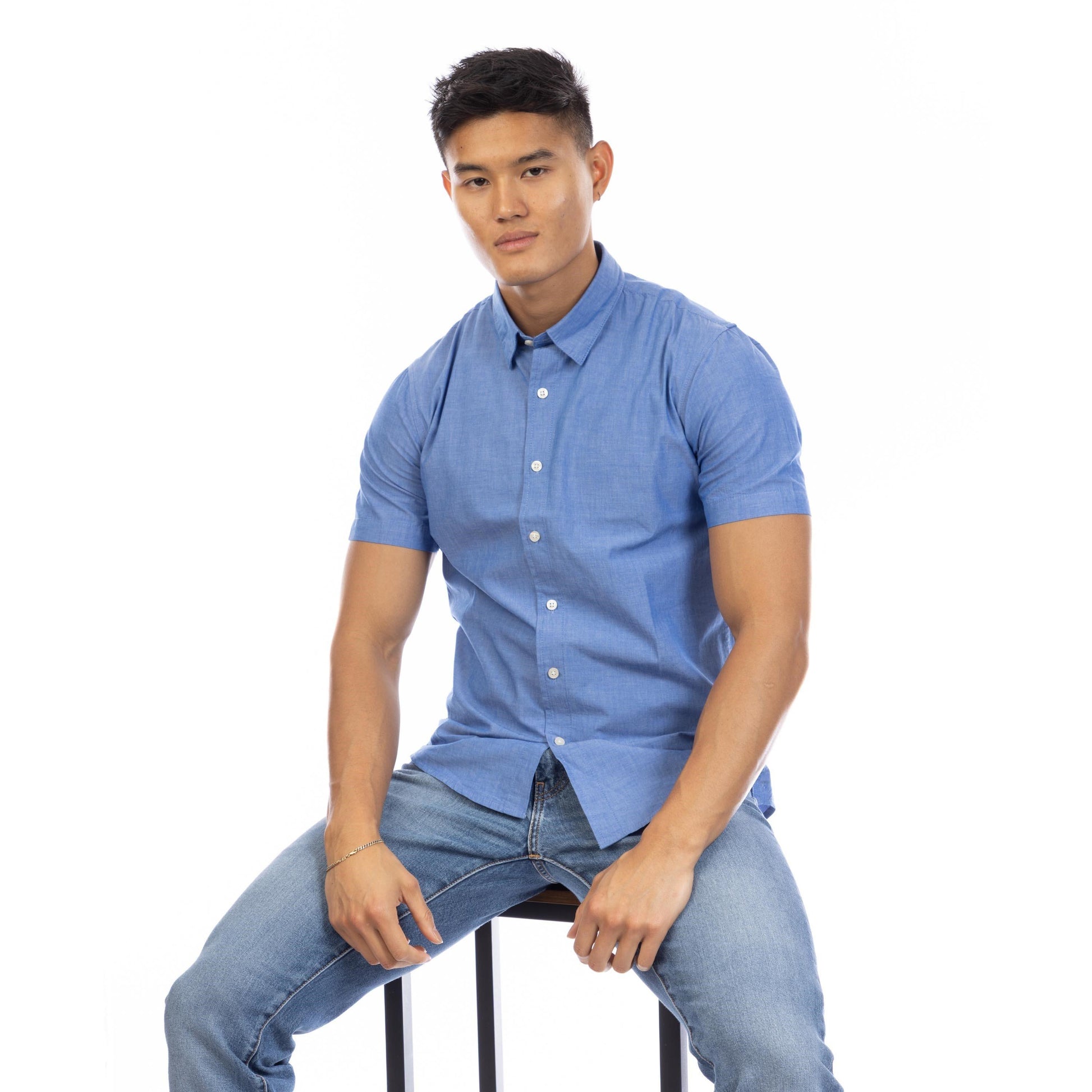 Peter Werth Men's Short Sleeve Plain Shirt
