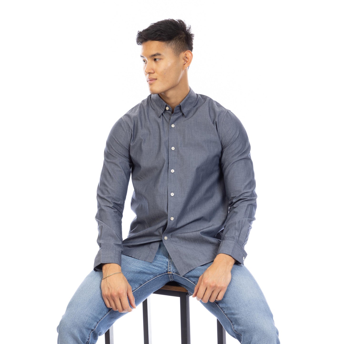 Peter Werth Men's Long Sleeve Plain Shirt