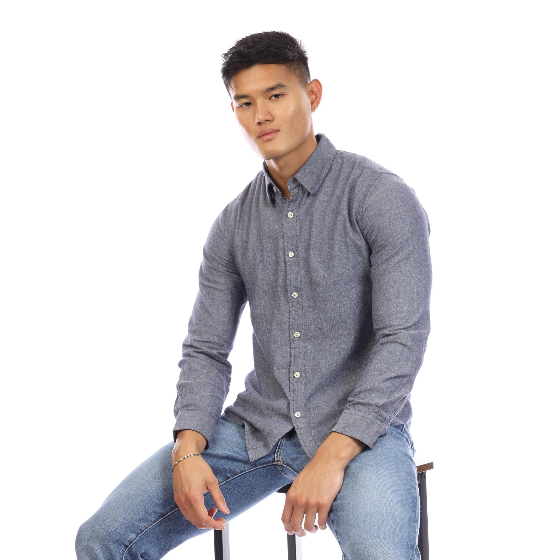 Peter Werth Men's Long Sleeve Plain Shirt