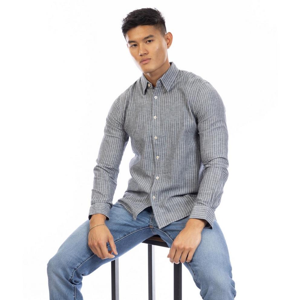 Peter Werth Men's Cotton Long Sleeve Plain Shirt