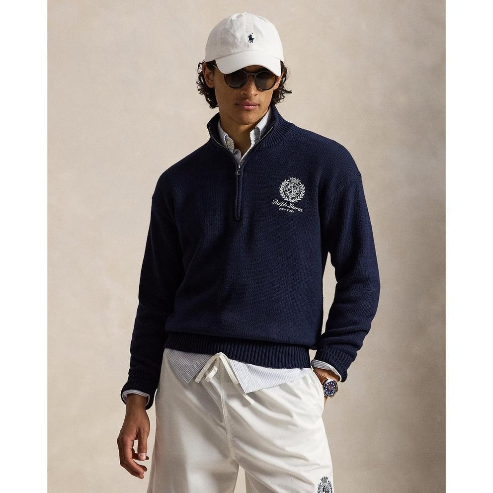 Polo Ralph Lauren Mens Relaxed Fit Quarter Zip Jumper