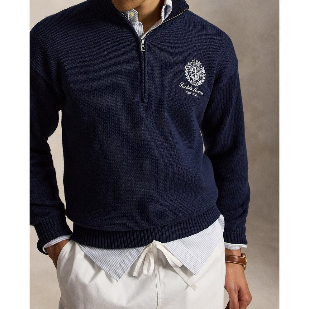 Polo Ralph Lauren Mens Relaxed Fit Quarter Zip Jumper