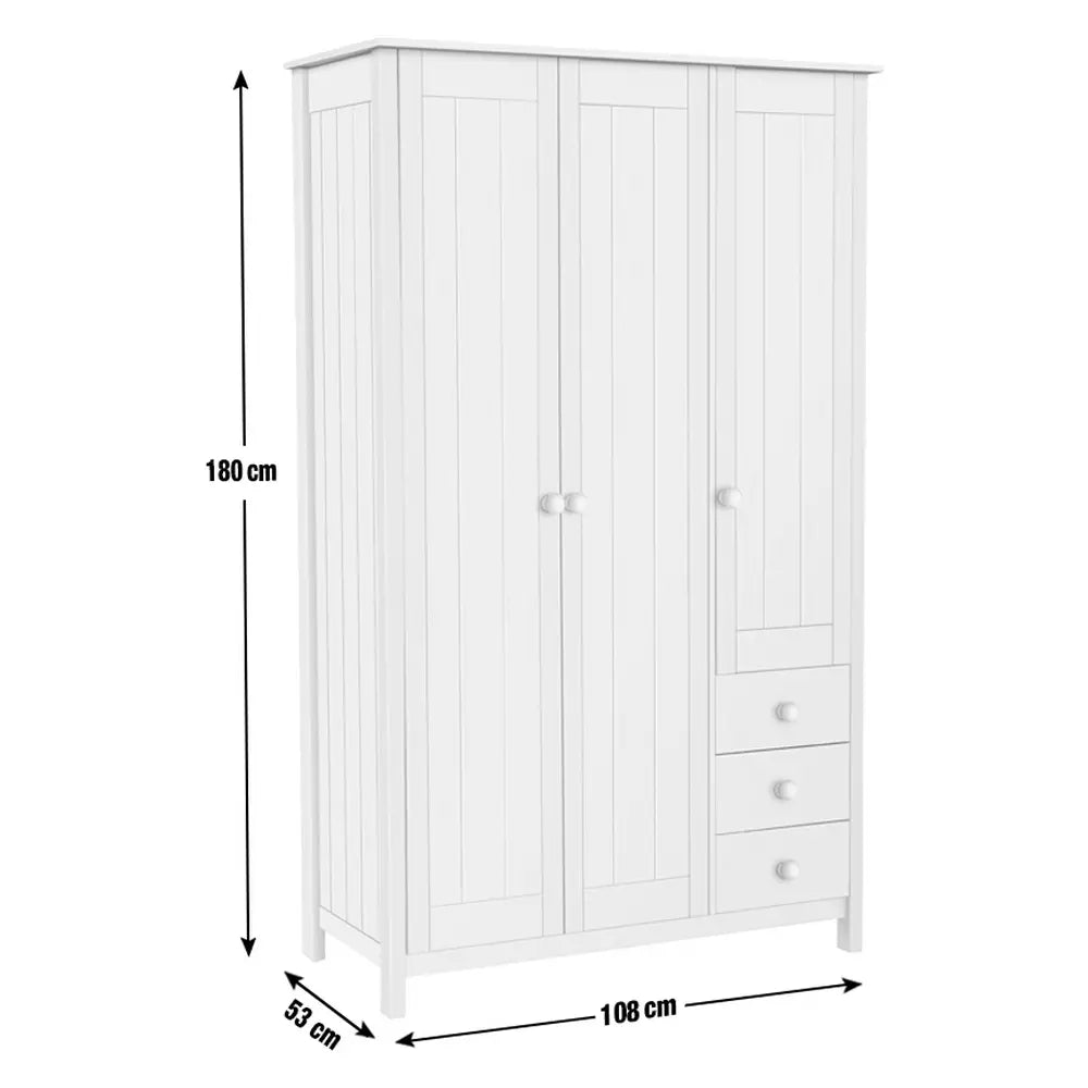 Argos Home New Scandinavia 3 Door 3 Drawer Wardrobe - Pine