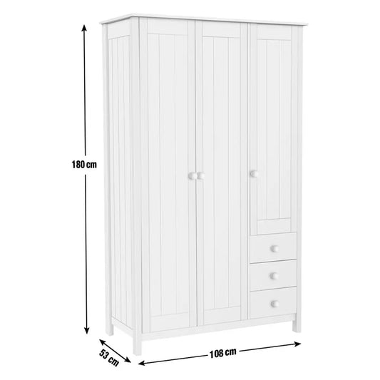 Argos Home New Scandinavia 3 Door 3 Drawer Wardrobe - Pine