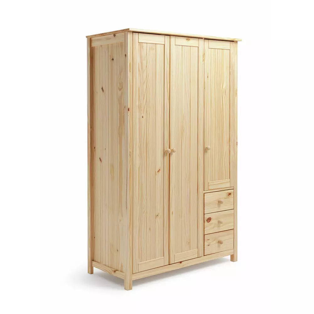 Argos Home New Scandinavia 3 Door 3 Drawer Wardrobe - Pine
