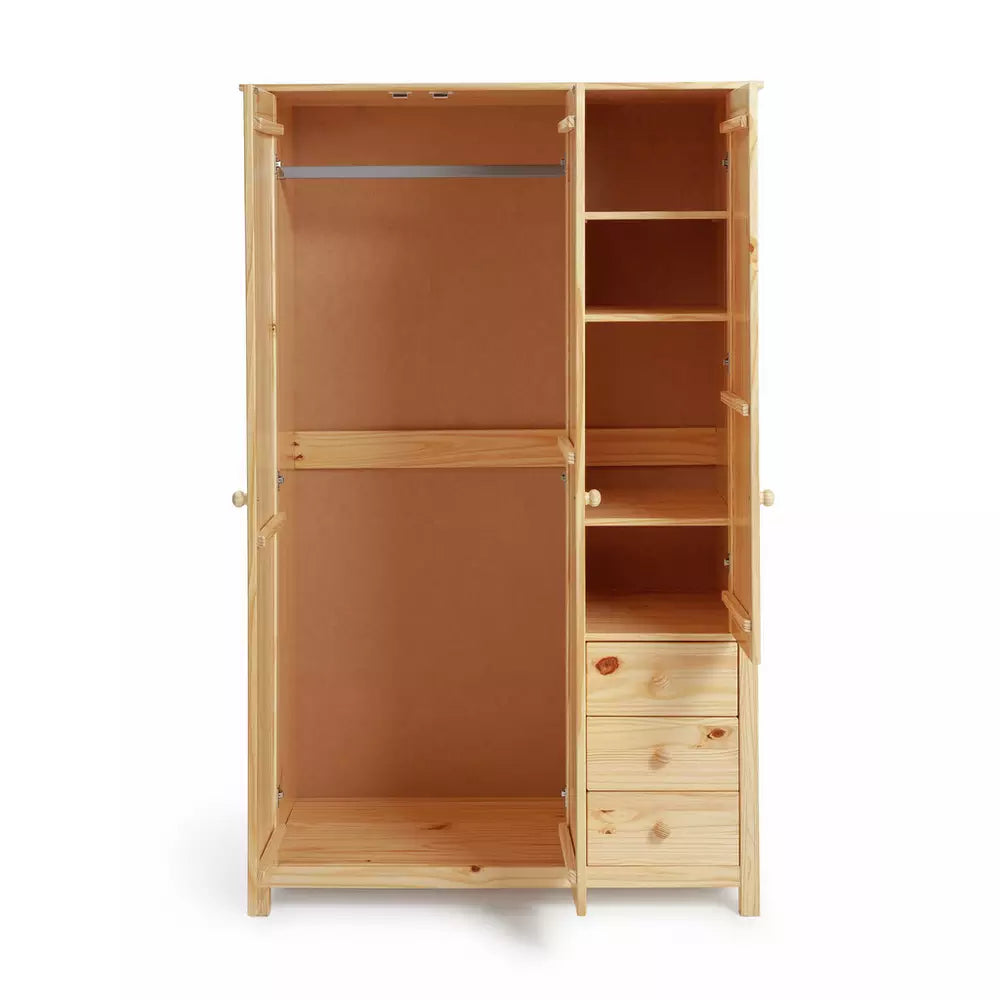 Argos Home New Scandinavia 3 Door 3 Drawer Wardrobe - Pine