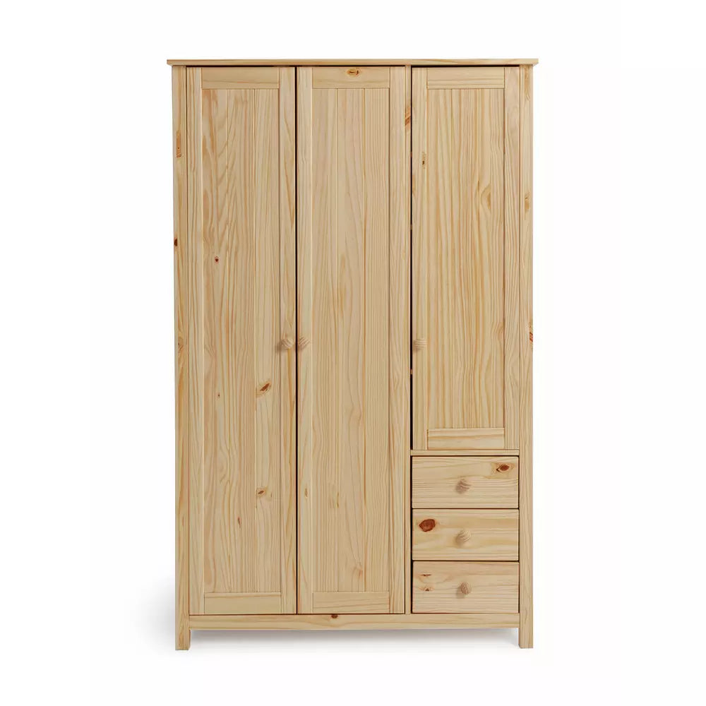 Argos Home New Scandinavia 3 Door 3 Drawer Wardrobe - Pine