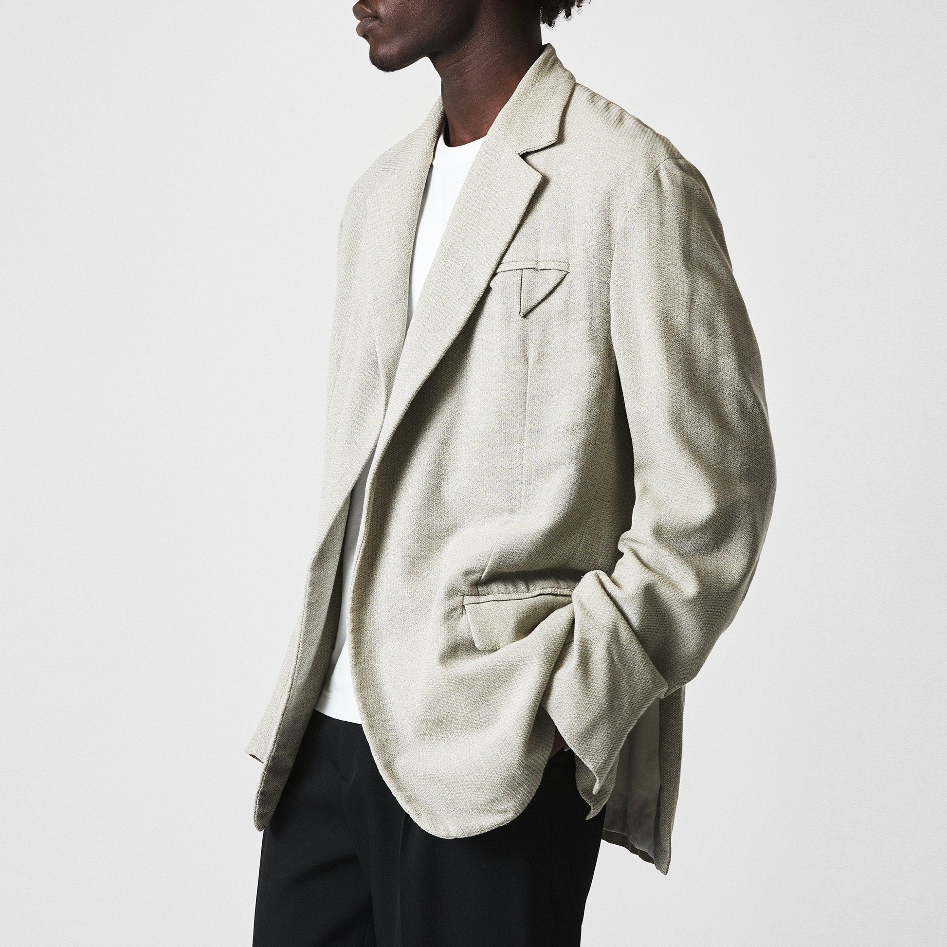 Bottega Veneta Men's Mouline Wool Silk Long Sleeve Overshirt