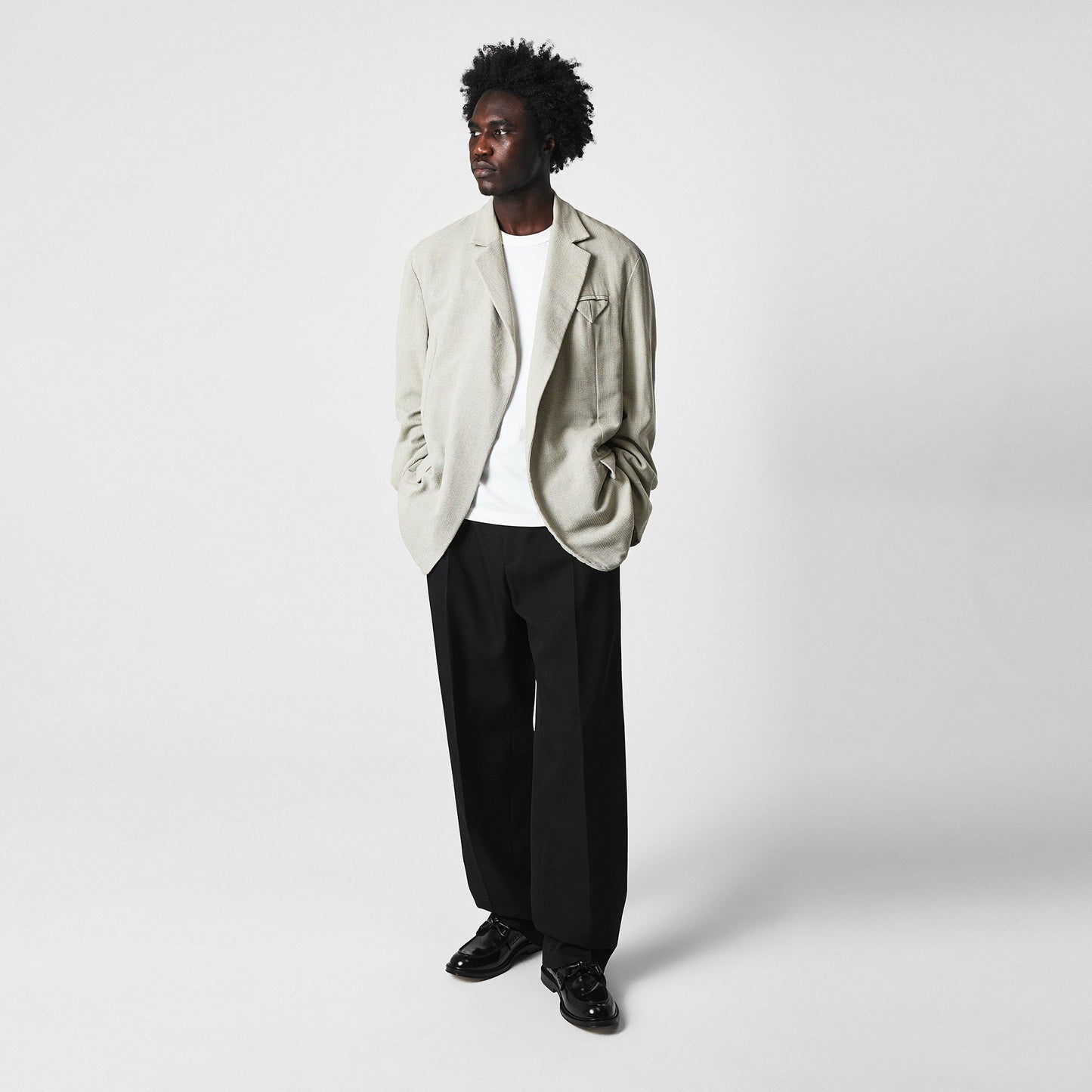 Bottega Veneta Men's Mouline Wool Silk Long Sleeve Overshirt
