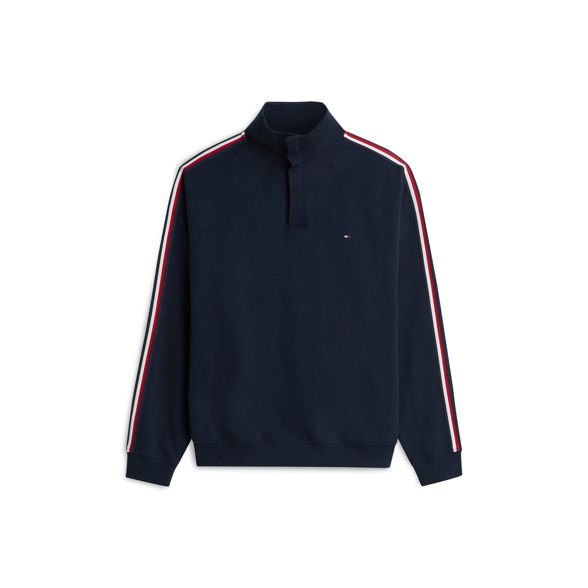 Tommy Hilfiger Mens Global Stripe 1/2 Button Top