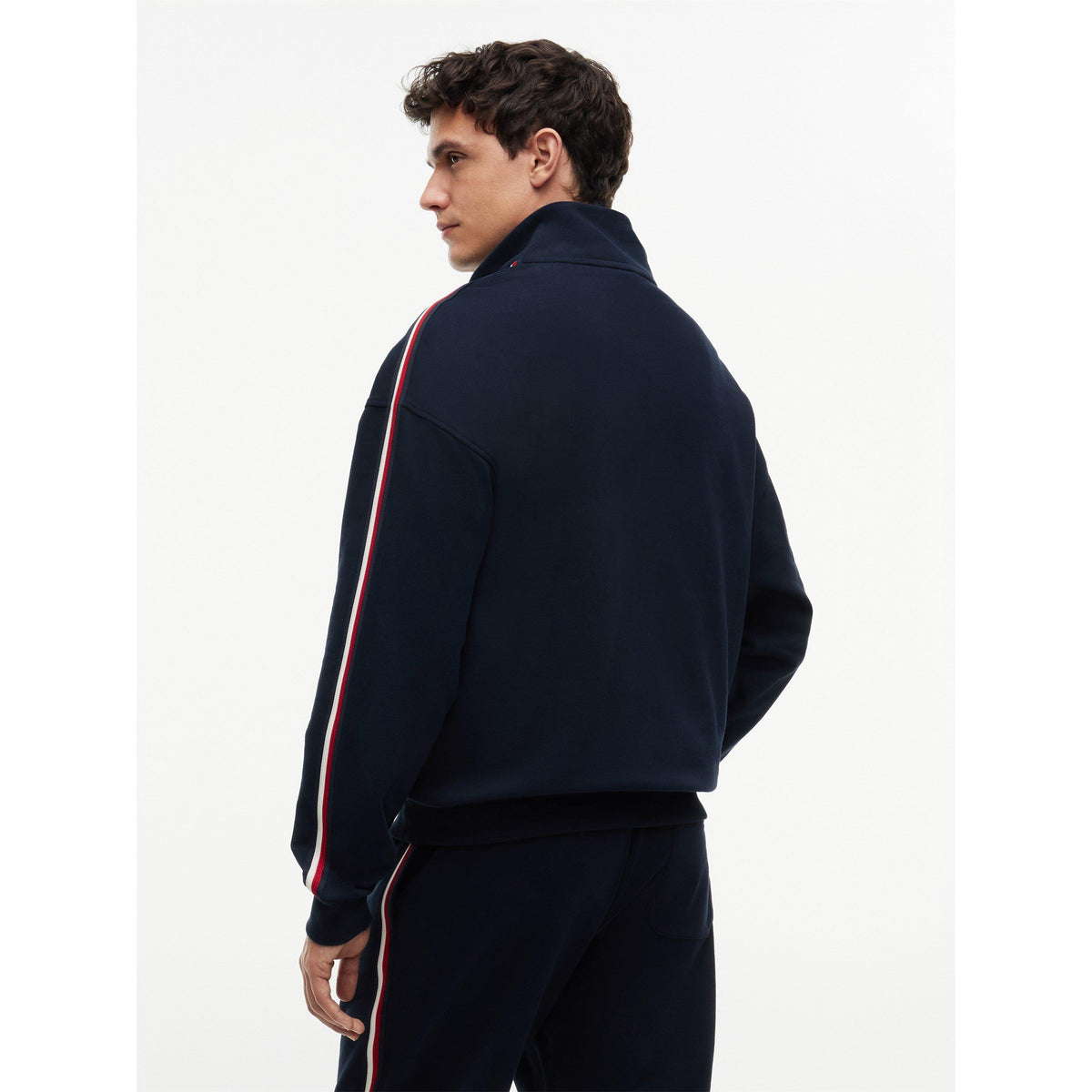Tommy Hilfiger Mens Global Stripe 1/2 Button Top