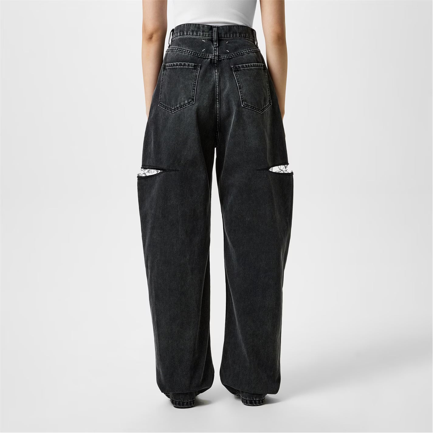 Denim Jeans With Slash Details