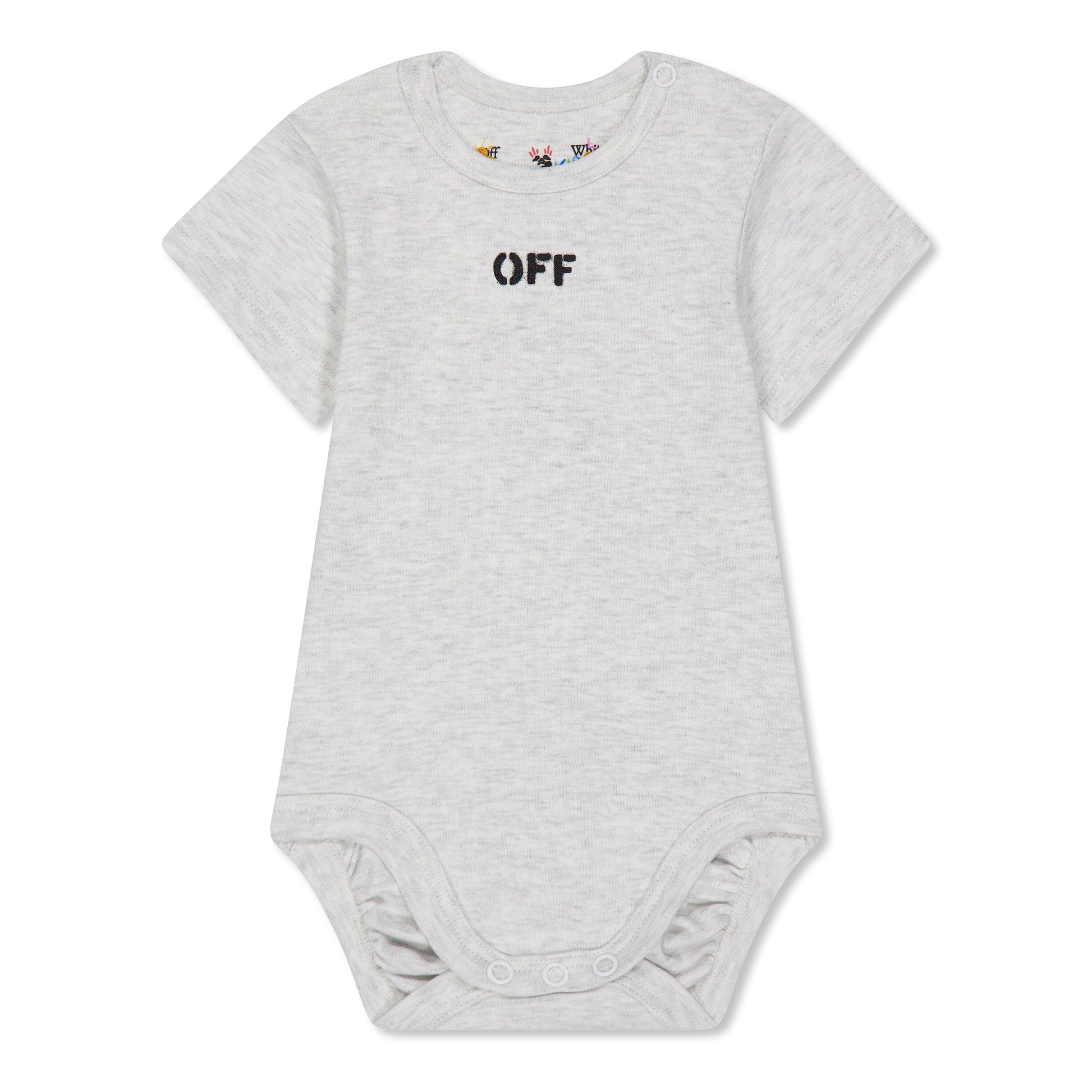 Off White Kids Short-Sleeve 3-Pack Bodysuit Set