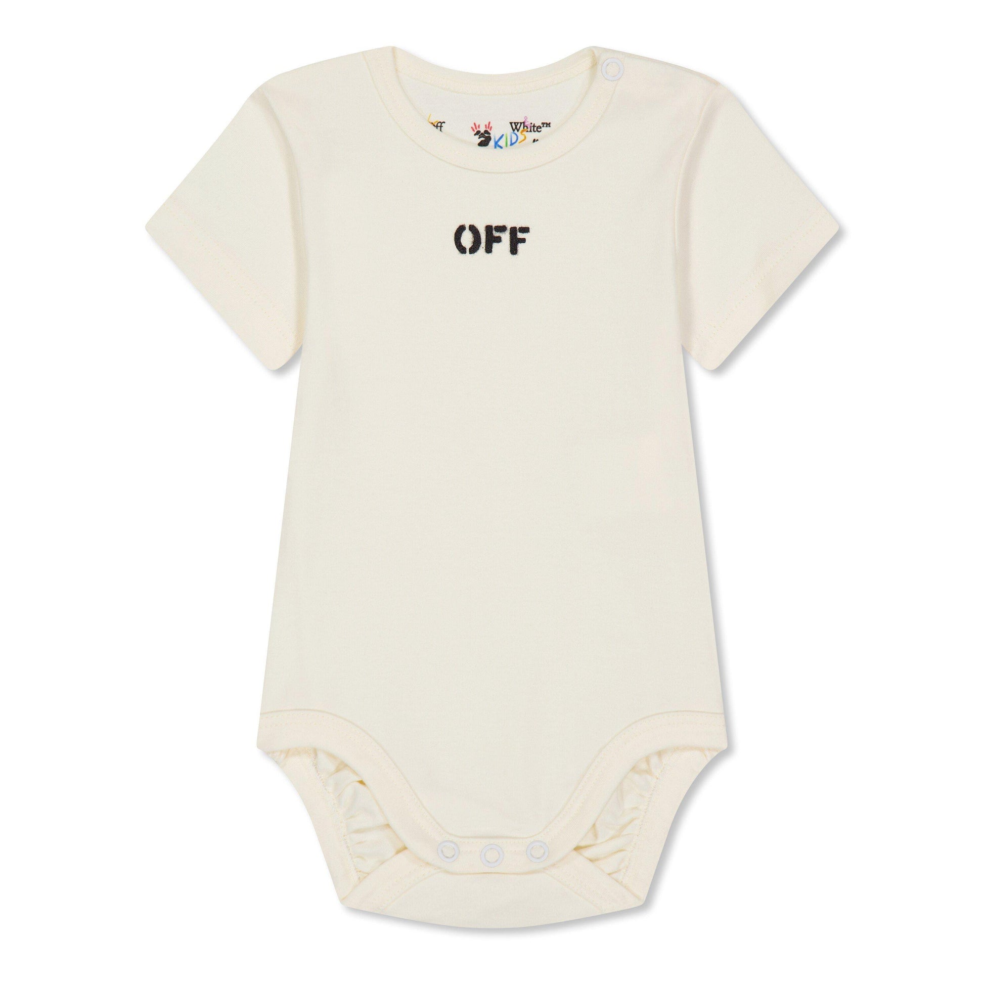 Off White Kids Short-Sleeve 3-Pack Bodysuit Set