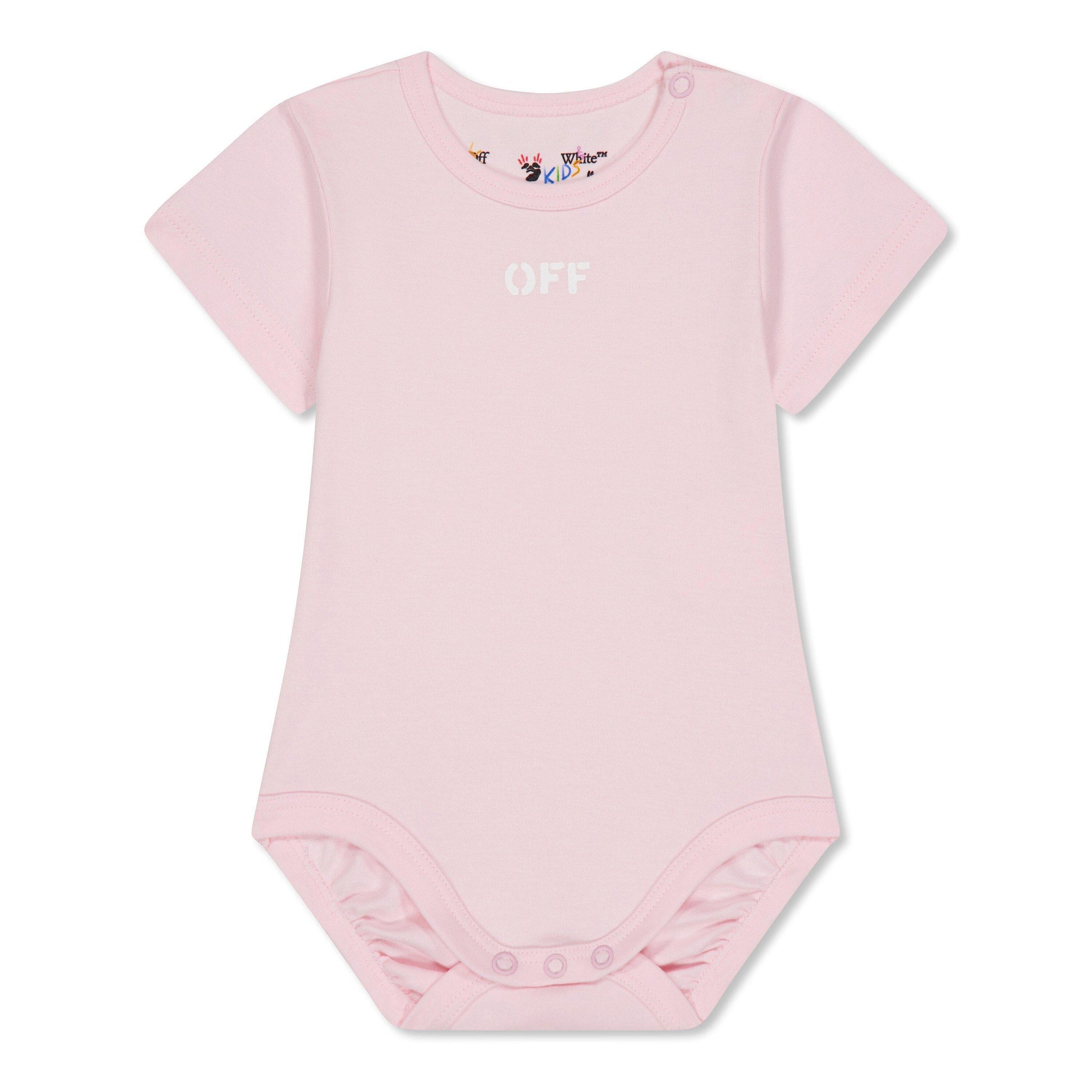 Off White Kids Short-Sleeve 3-Pack Bodysuit Set