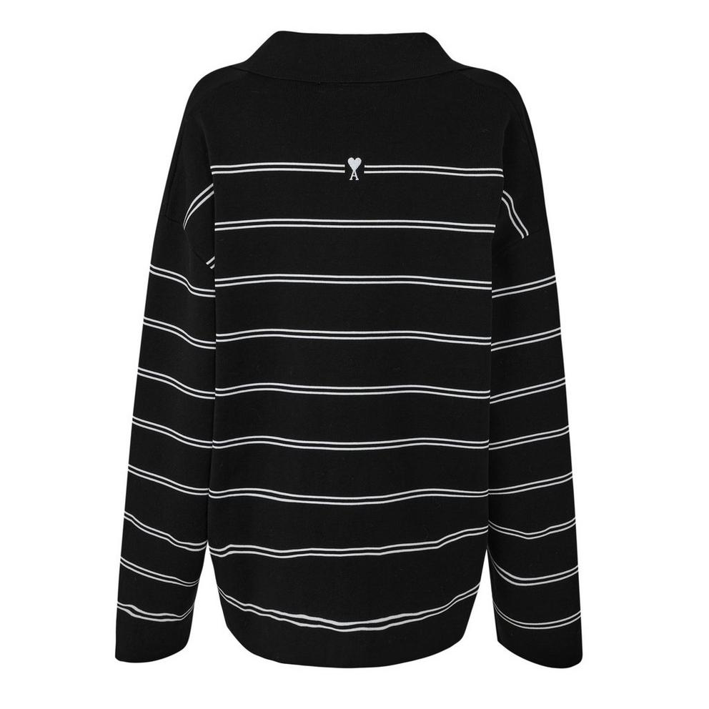 Ami Paris Ami Striped LS Polo Ld64