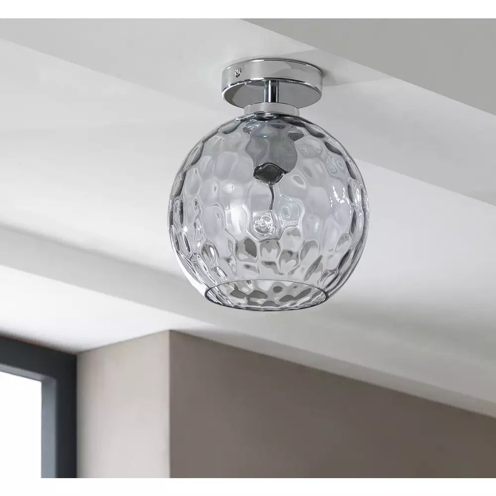 Argos Home Luxe Glass Flush To Ceiling Light - Chrome
