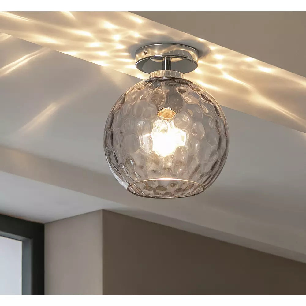 Argos Home Luxe Glass Flush To Ceiling Light - Chrome