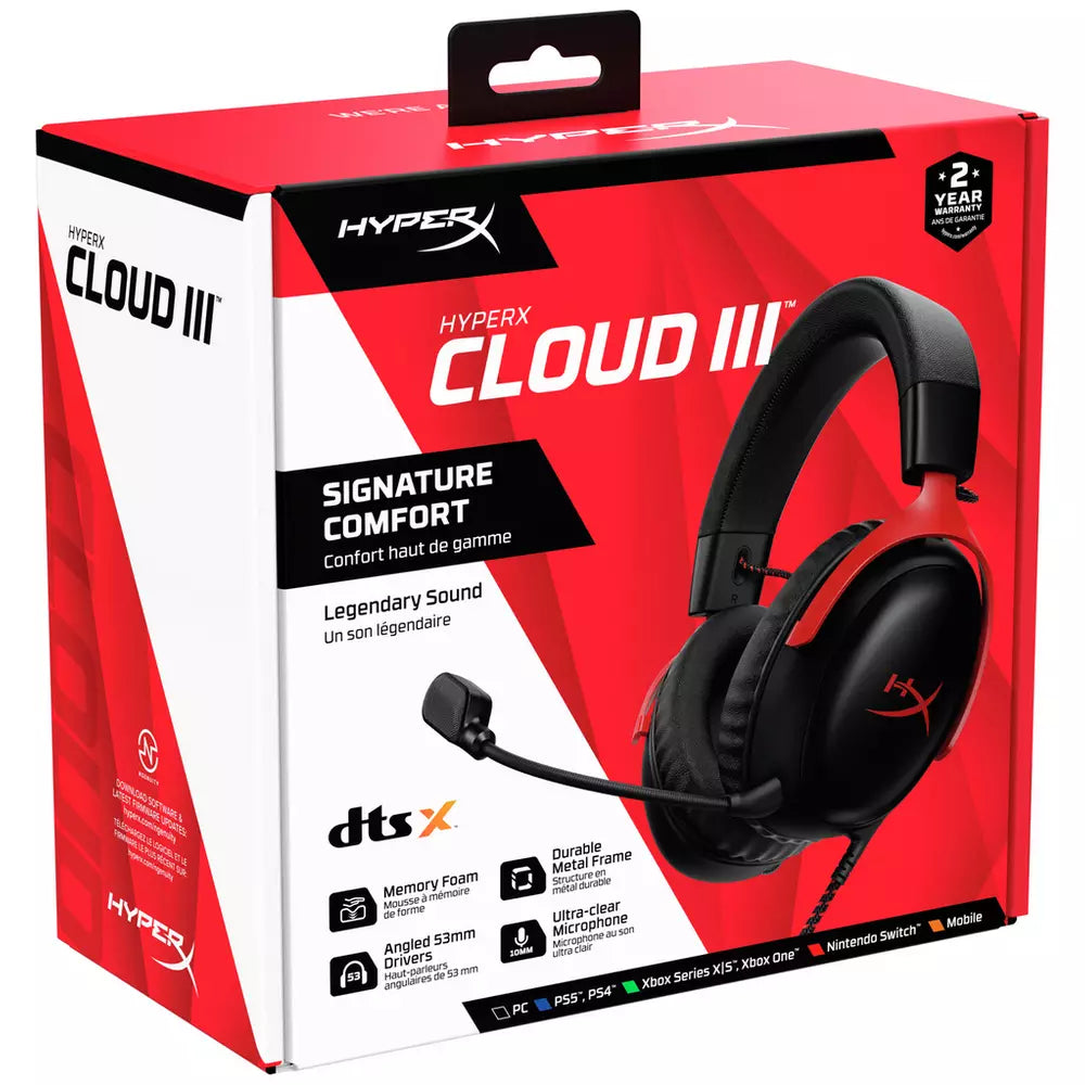 HyperX Cloud III Wired Gaming Headset Xbox, PS5, Switch, PC