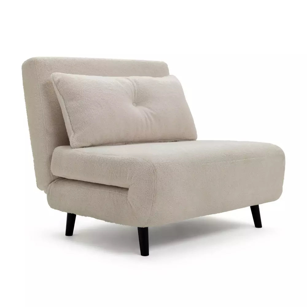 Habitat Roma Single boucle Chairbed - Cream