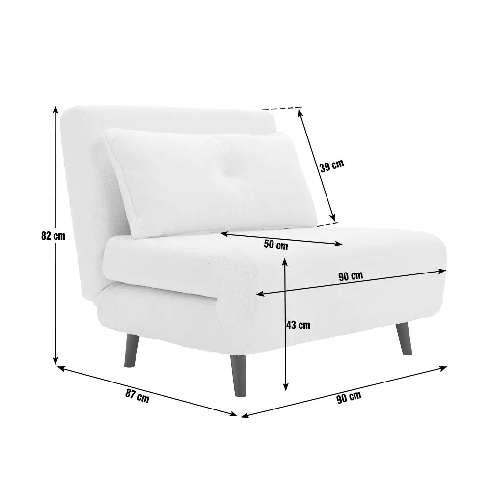 Habitat Roma Single boucle Chairbed - Cream