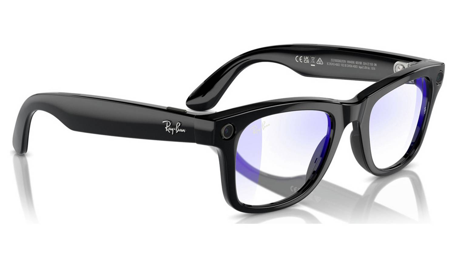 Ray-Ban Meta Wayfarer Glasses - Shiny Black, Clear