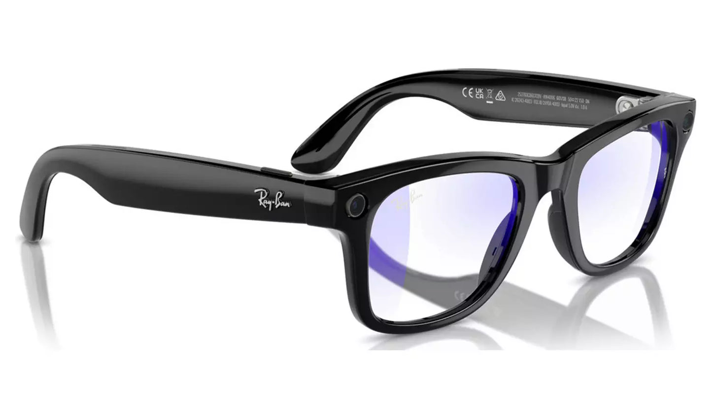 Ray-Ban Meta Wayfarer Glasses - Shiny Black, Clear