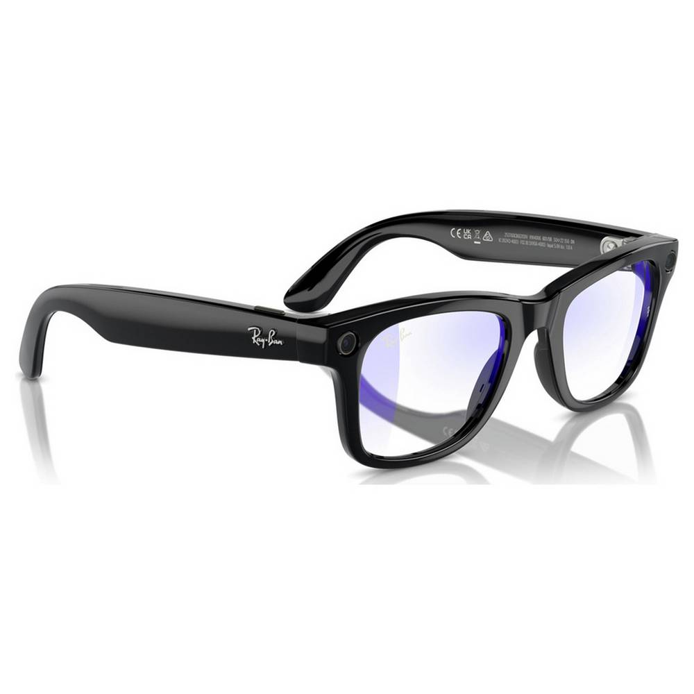 Ray-Ban Meta Wayfarer Glasses - Shiny Black, Clear