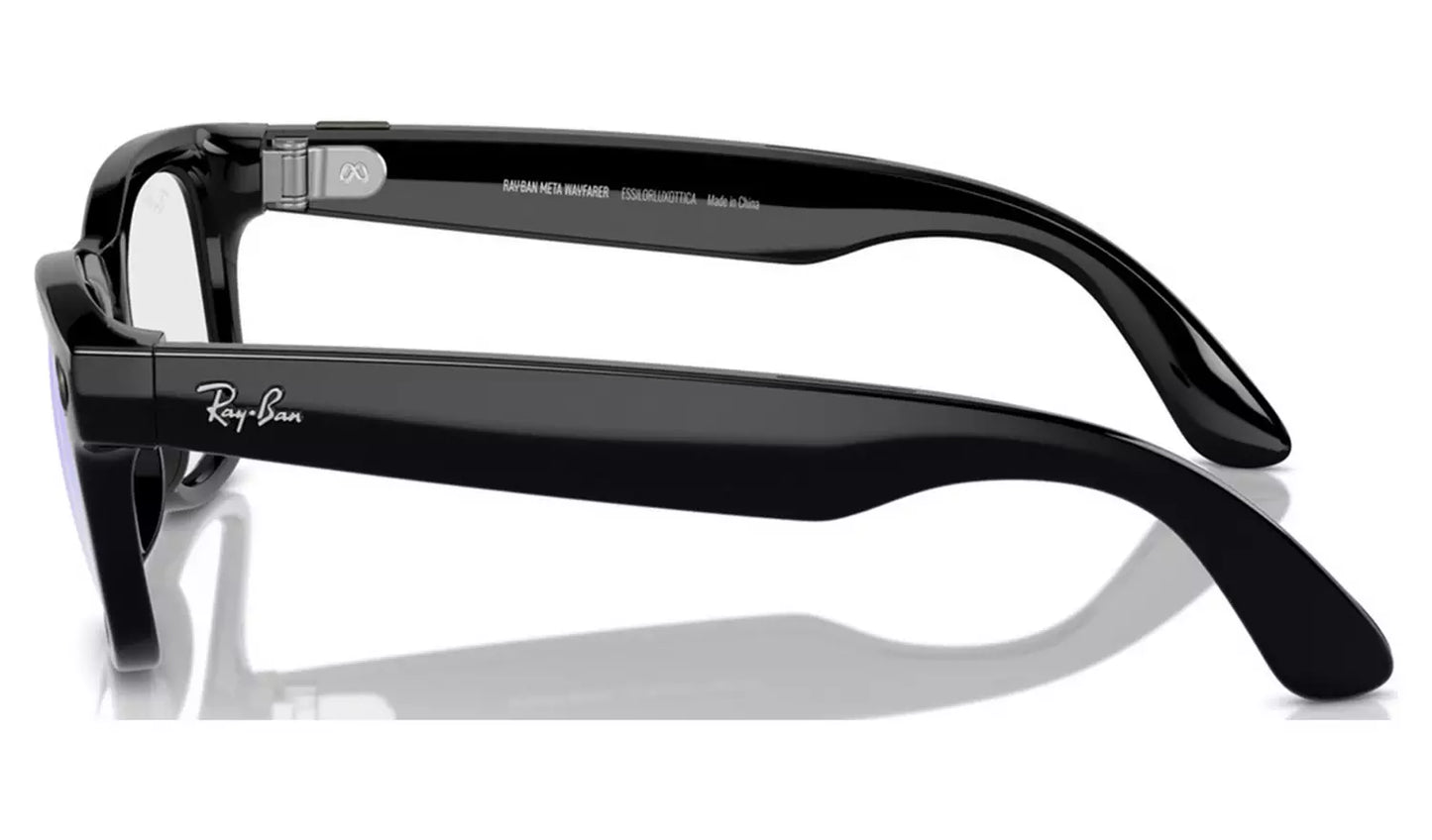 Ray-Ban Meta Wayfarer Glasses - Shiny Black, Clear