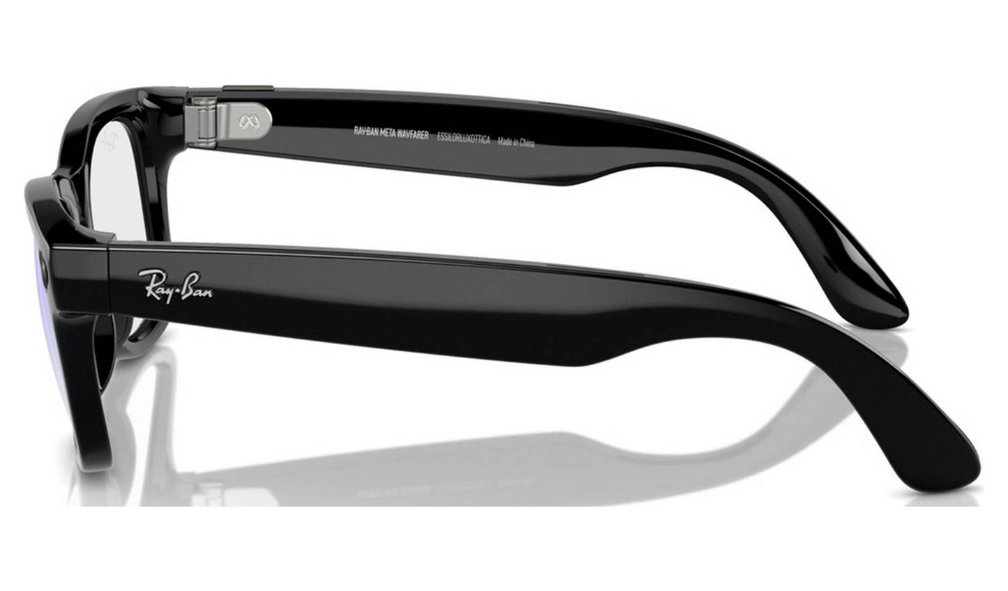 Ray-Ban Meta Wayfarer Glasses - Shiny Black, Clear