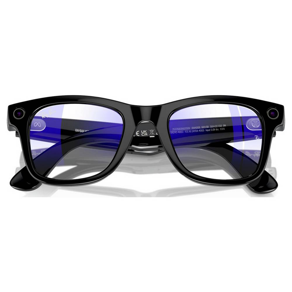 Ray-Ban Meta Wayfarer Glasses - Shiny Black, Clear