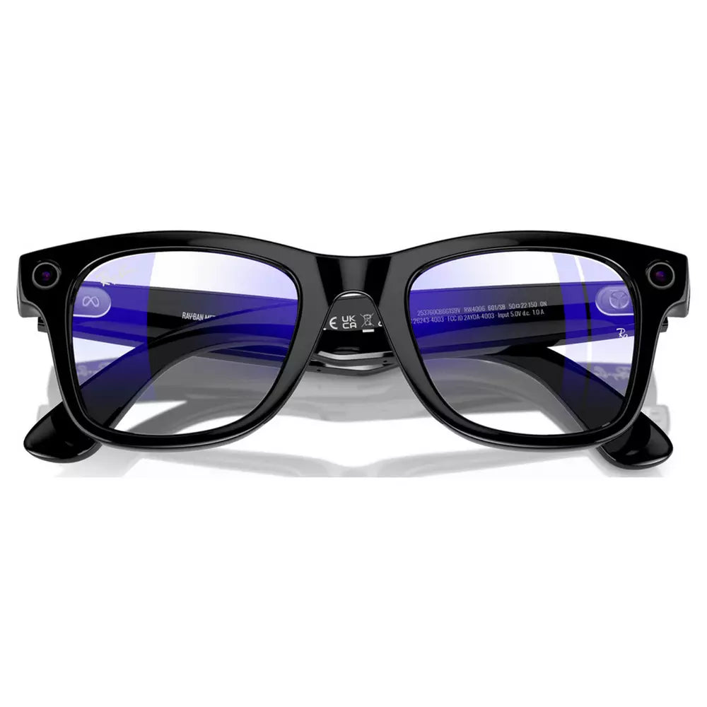 Ray-Ban Meta Wayfarer Glasses - Shiny Black, Clear