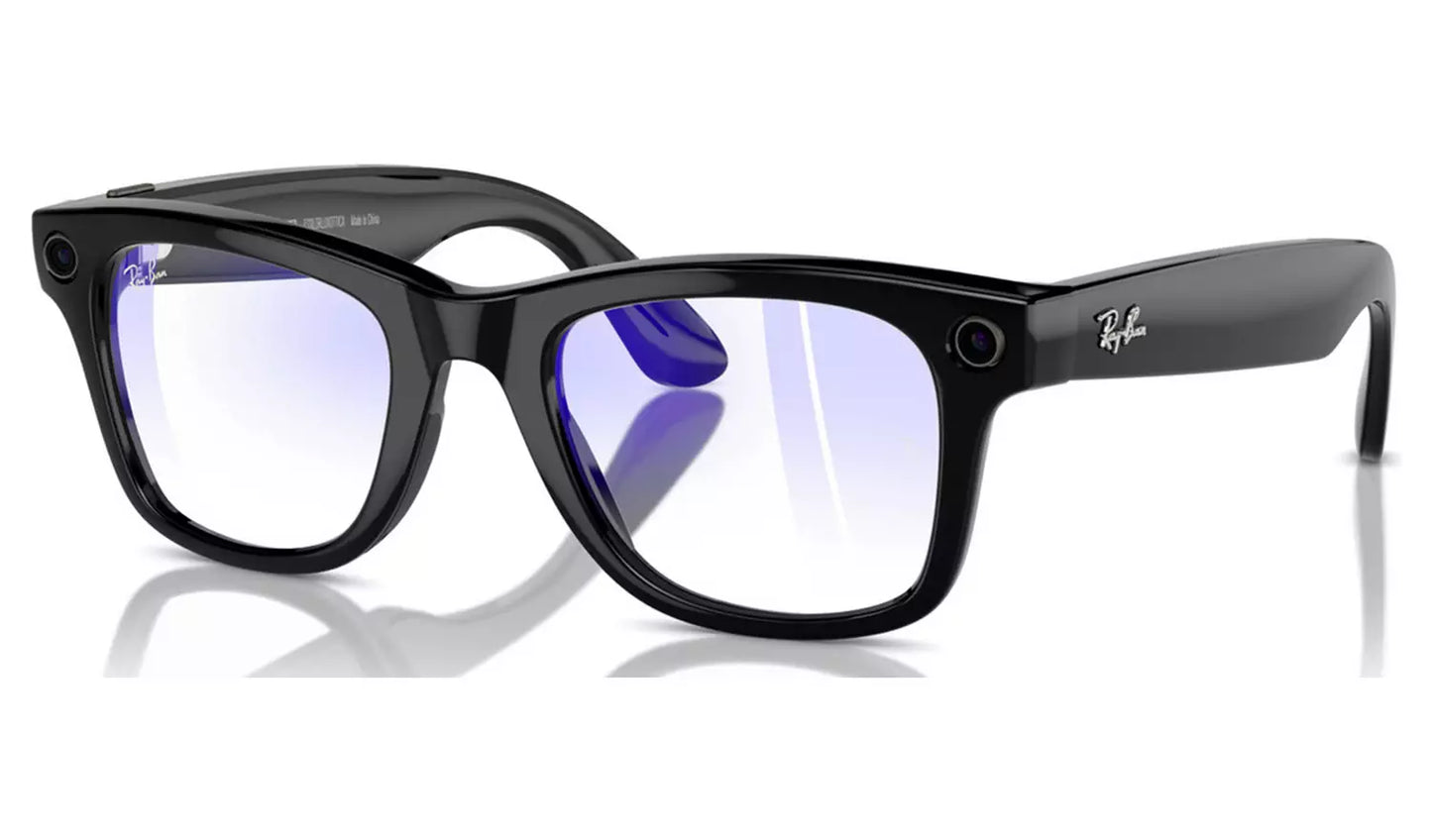 Ray-Ban Meta Wayfarer Glasses - Shiny Black, Clear