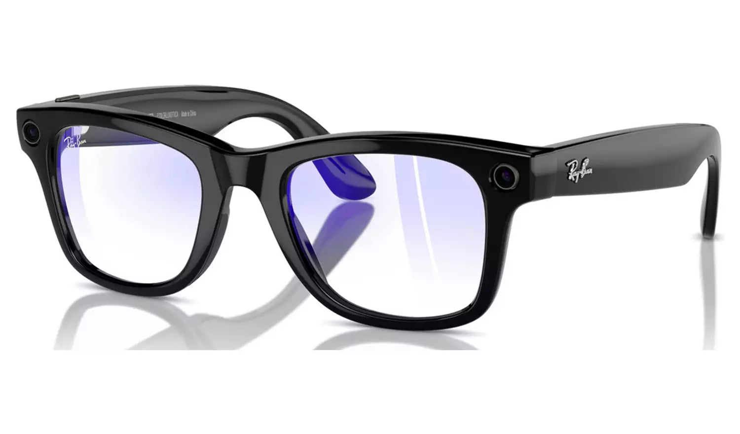 Ray-Ban Meta Wayfarer Glasses - Shiny Black, Clear