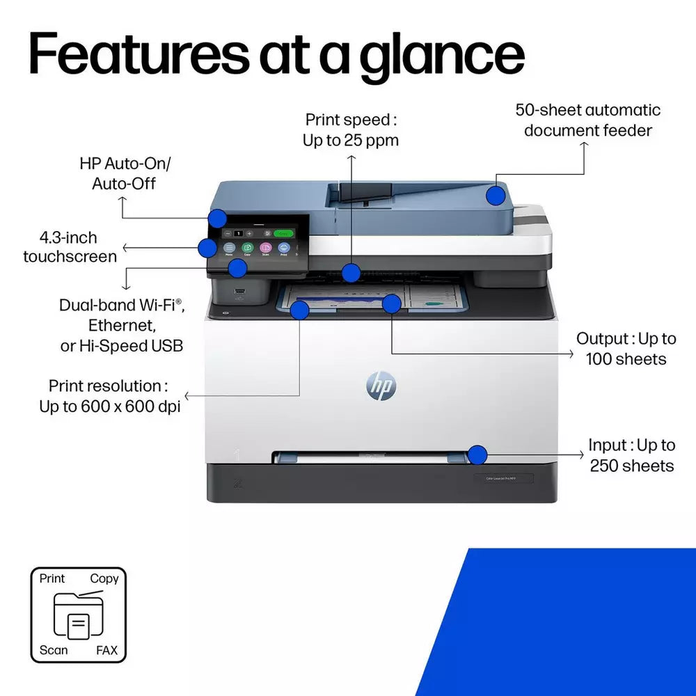 HP LaserJet Pro 3302fdw Wireless Colour Laser Printer