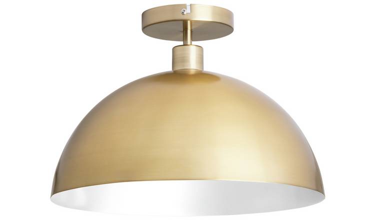 Habitat Steel Mushroom Flush Ceiling Light - Brushed Brass