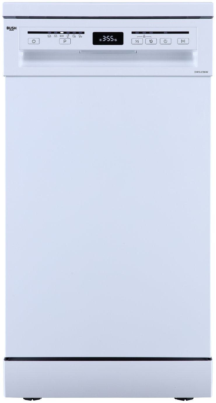 Bush DWSLE96W Slimline Dishwasher - White