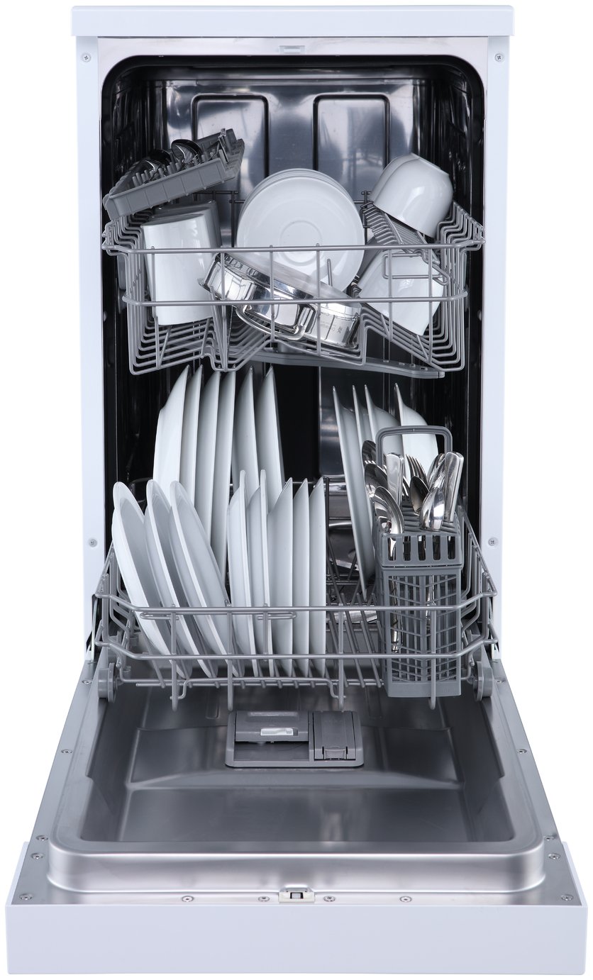 Bush DWSLE96W Slimline Dishwasher - White