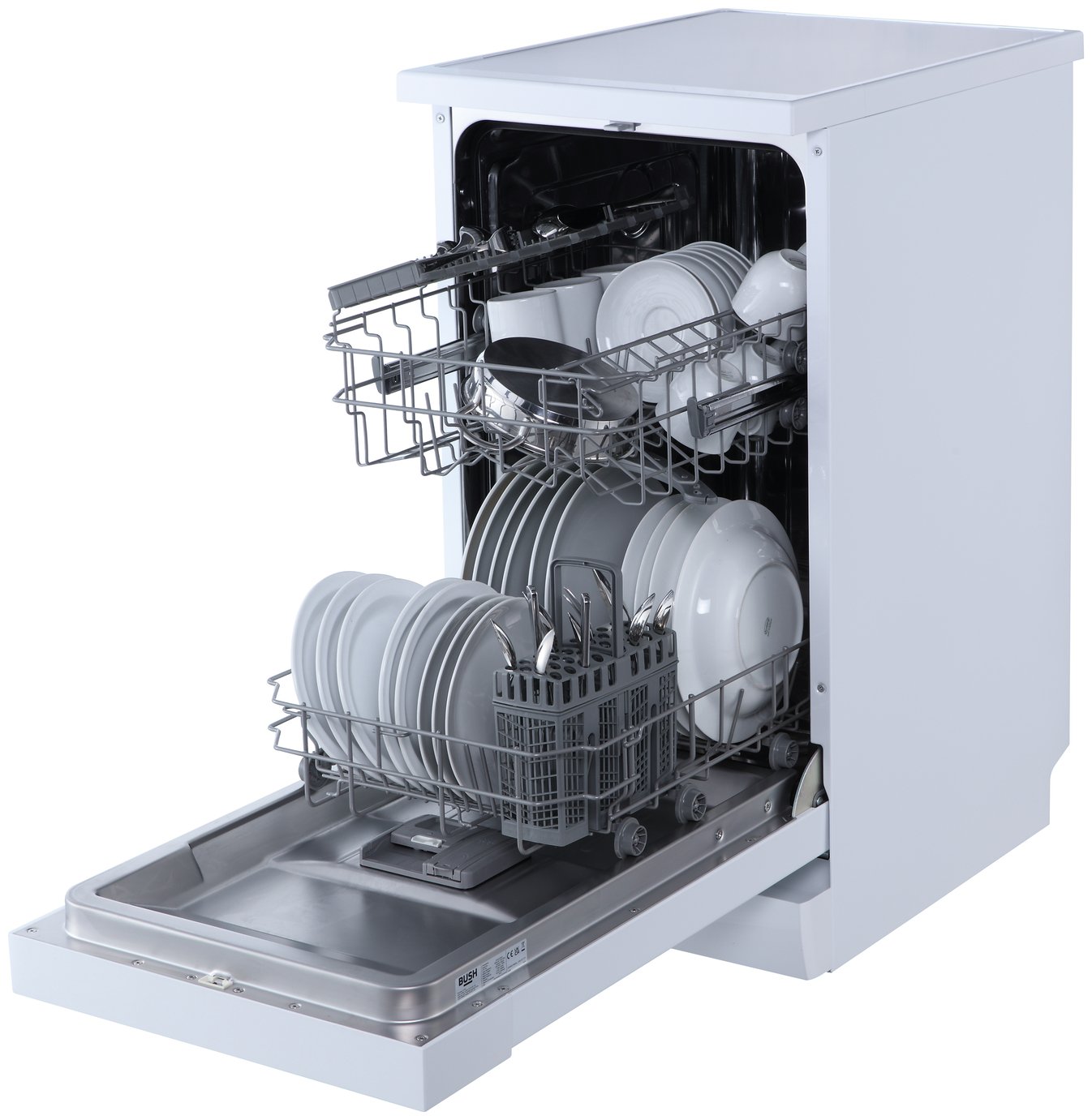 Bush DWSLE96W Slimline Dishwasher - White