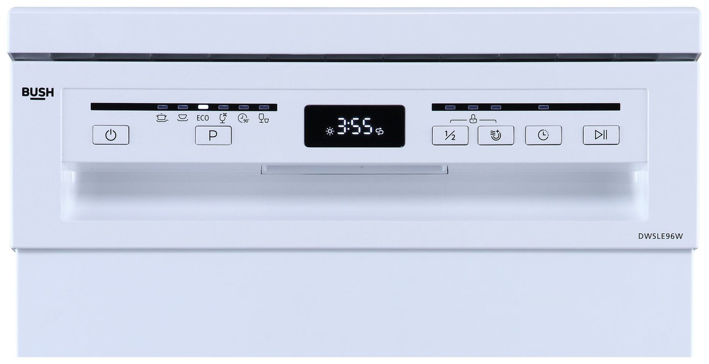 Bush DWSLE96W Slimline Dishwasher - White
