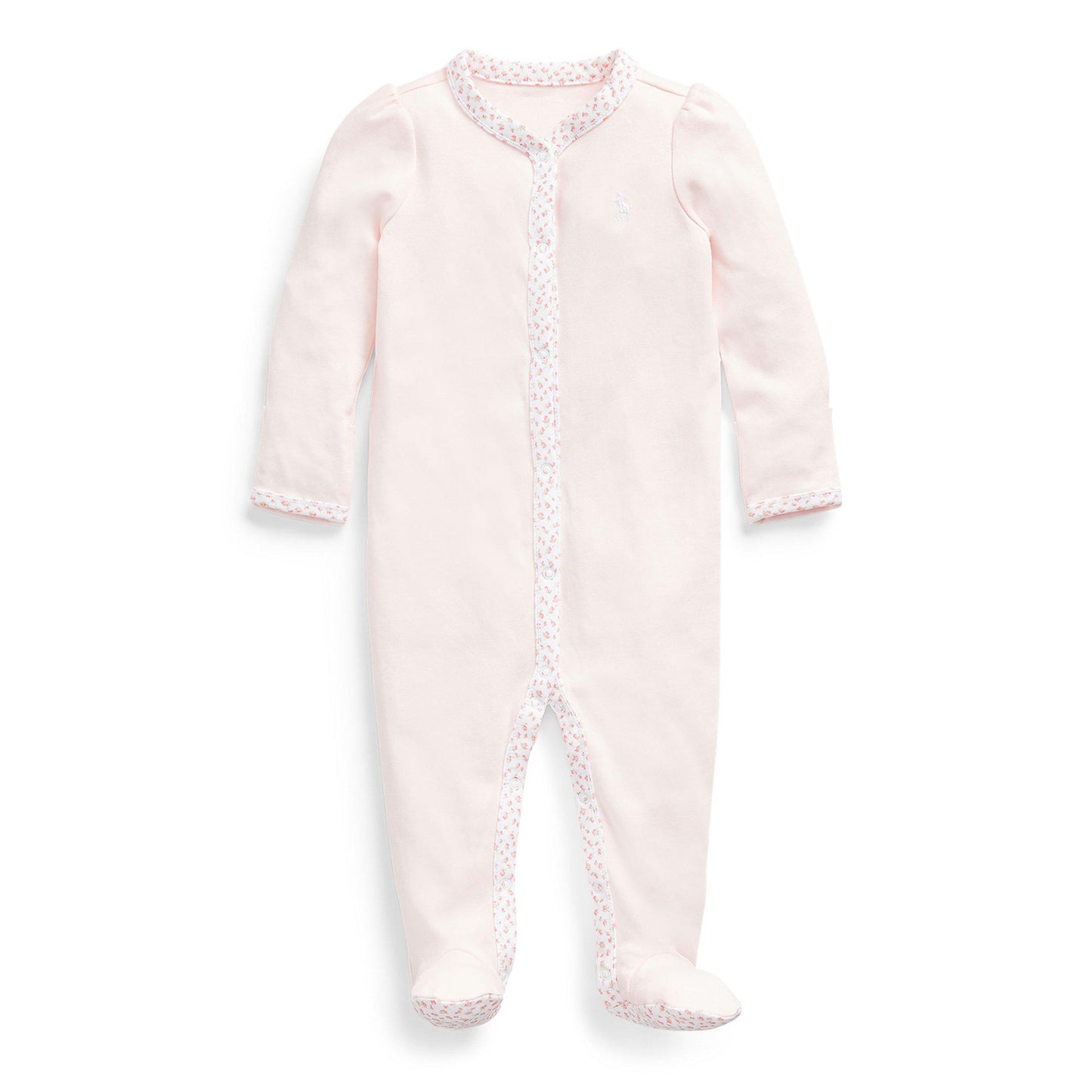 Polo Ralph Lauren Girls' Floral Trim Cotton Sleepsuit