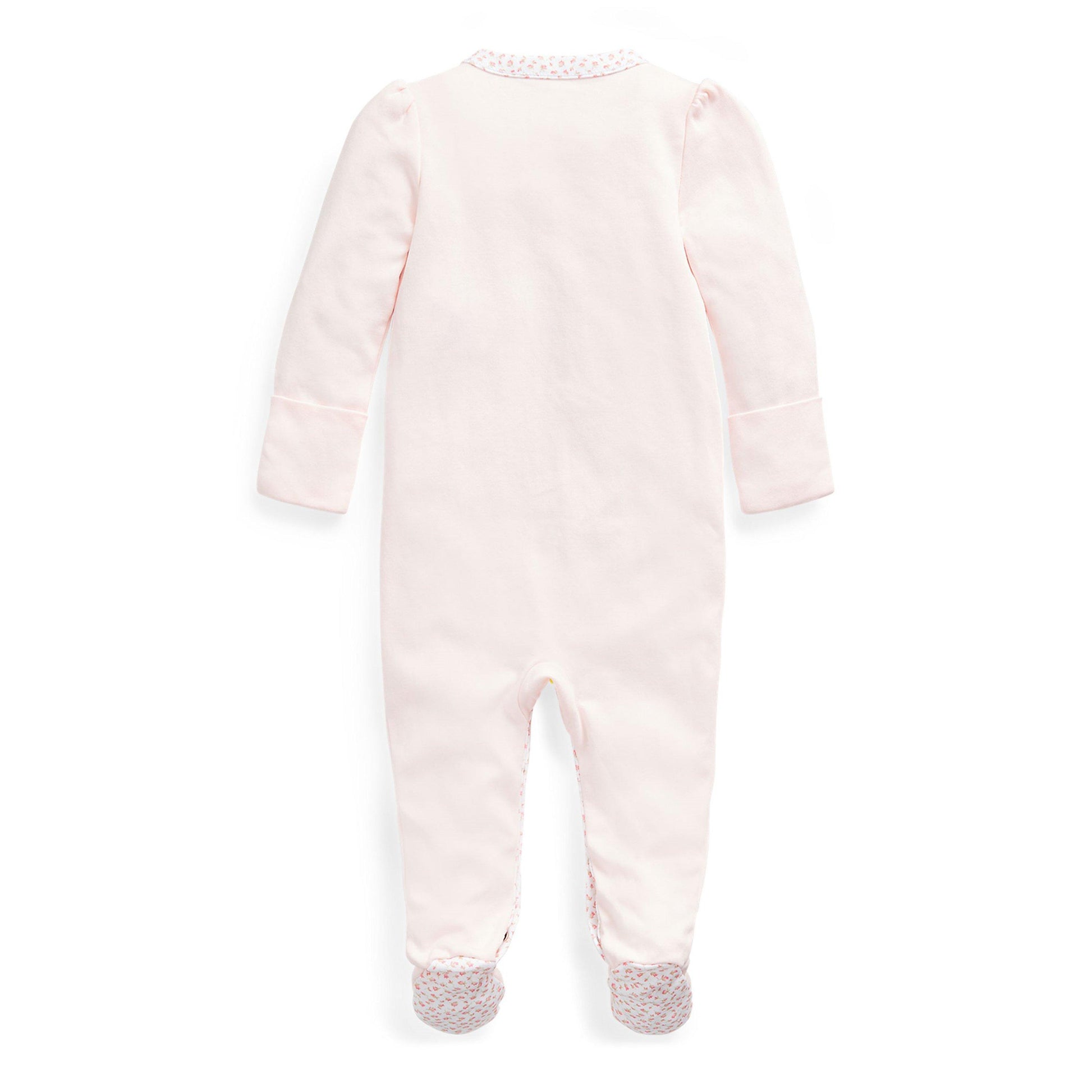 Polo Ralph Lauren Girls' Floral Trim Cotton Sleepsuit