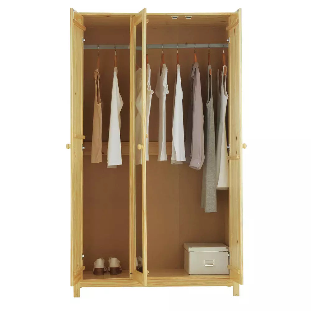 Argos Home New Scandinavia 3 Door Mirrored Wardrobe - Pine