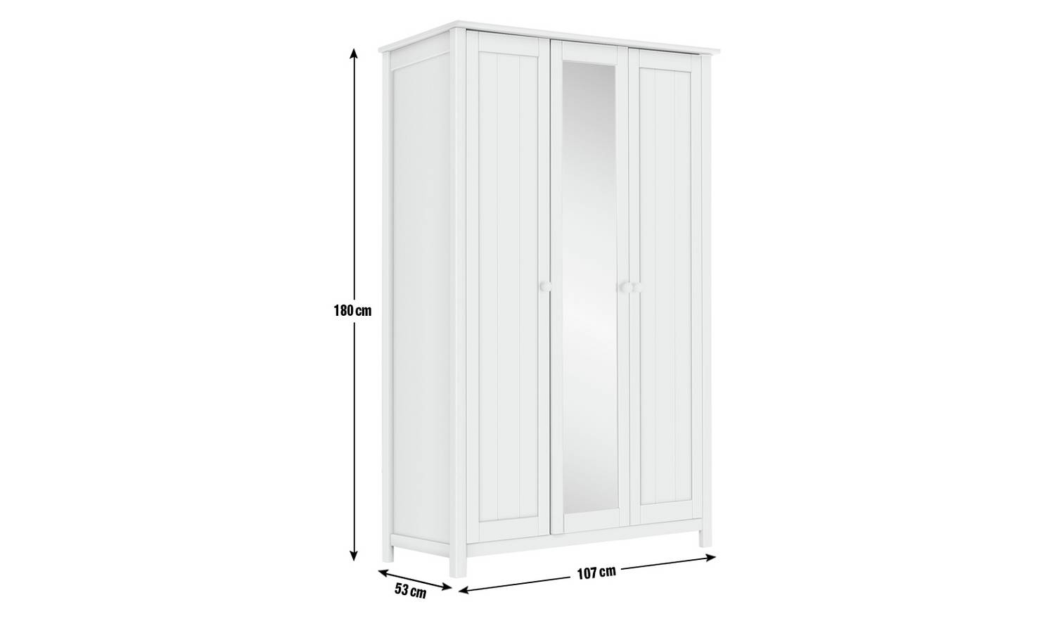 Argos Home New Scandinavia 3 Door Mirrored Wardrobe - Pine