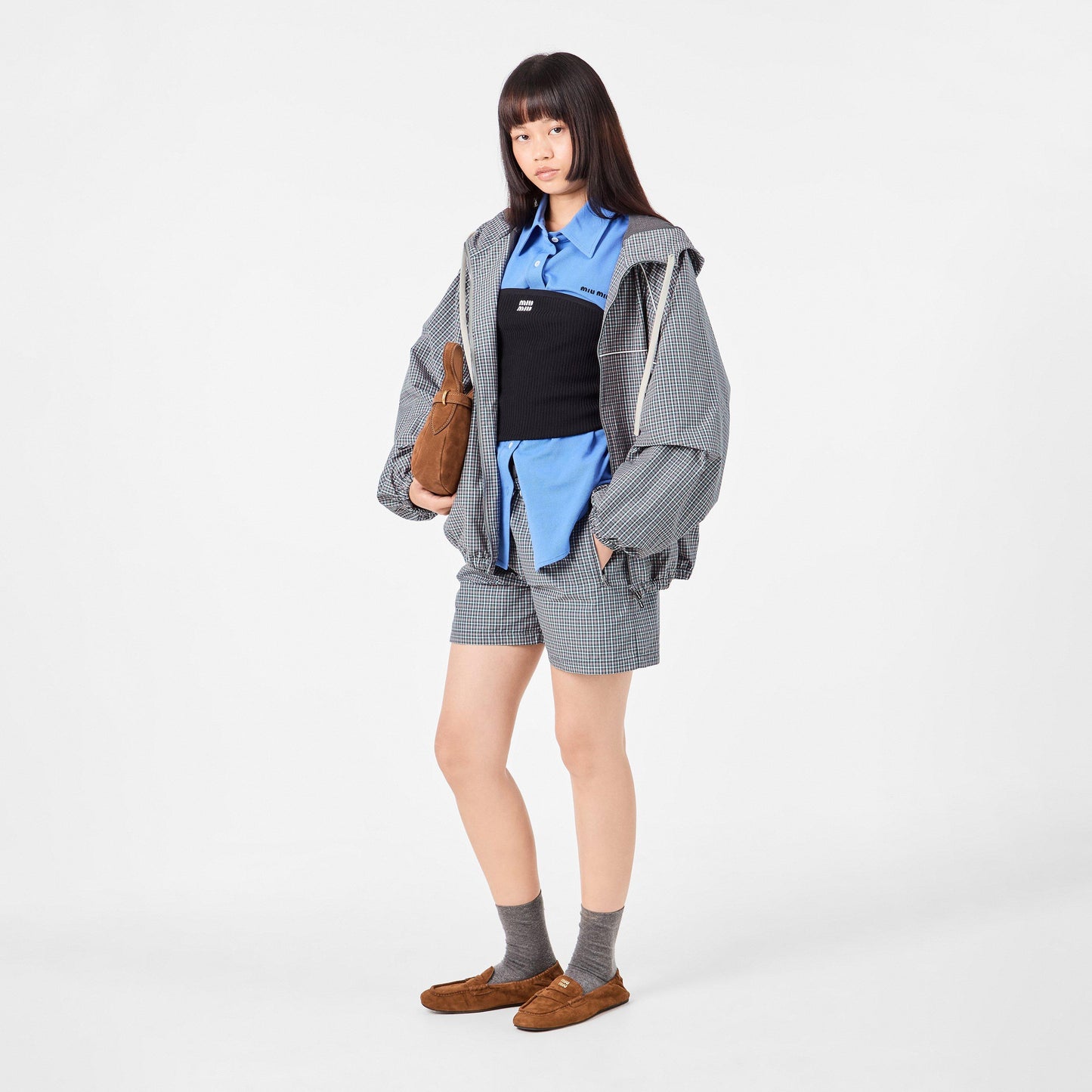 Miu Miu Women's Structured Textured Tailored Shorts