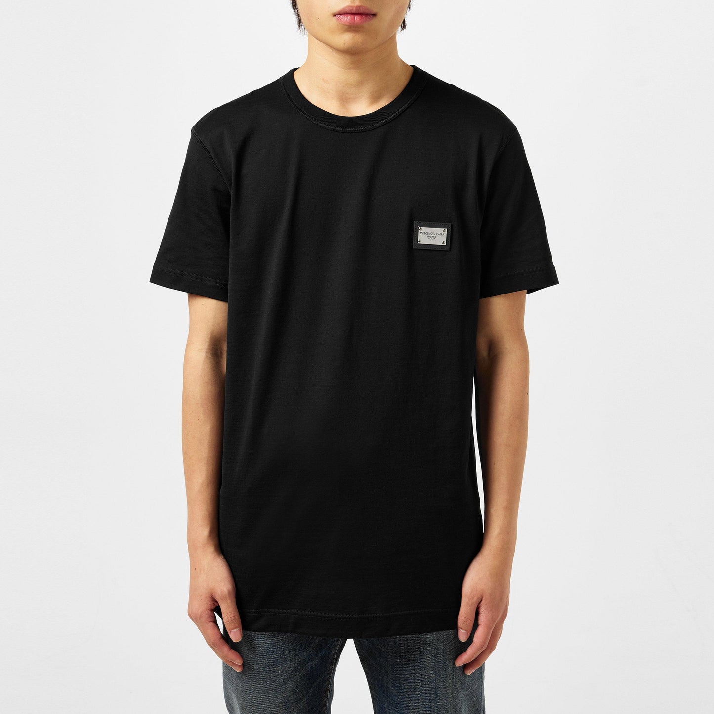 Dolce and Gabbana Men's Cotton Plate T-Shirt