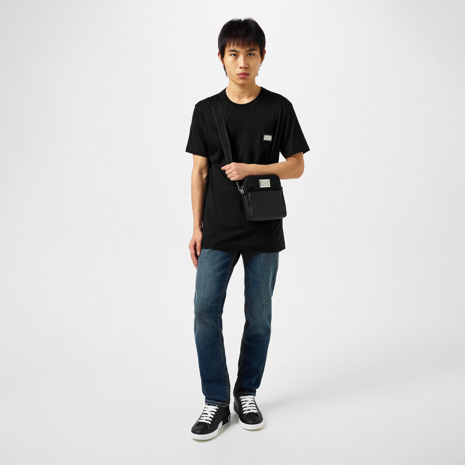 Dolce and Gabbana Men's Cotton Plate T-Shirt