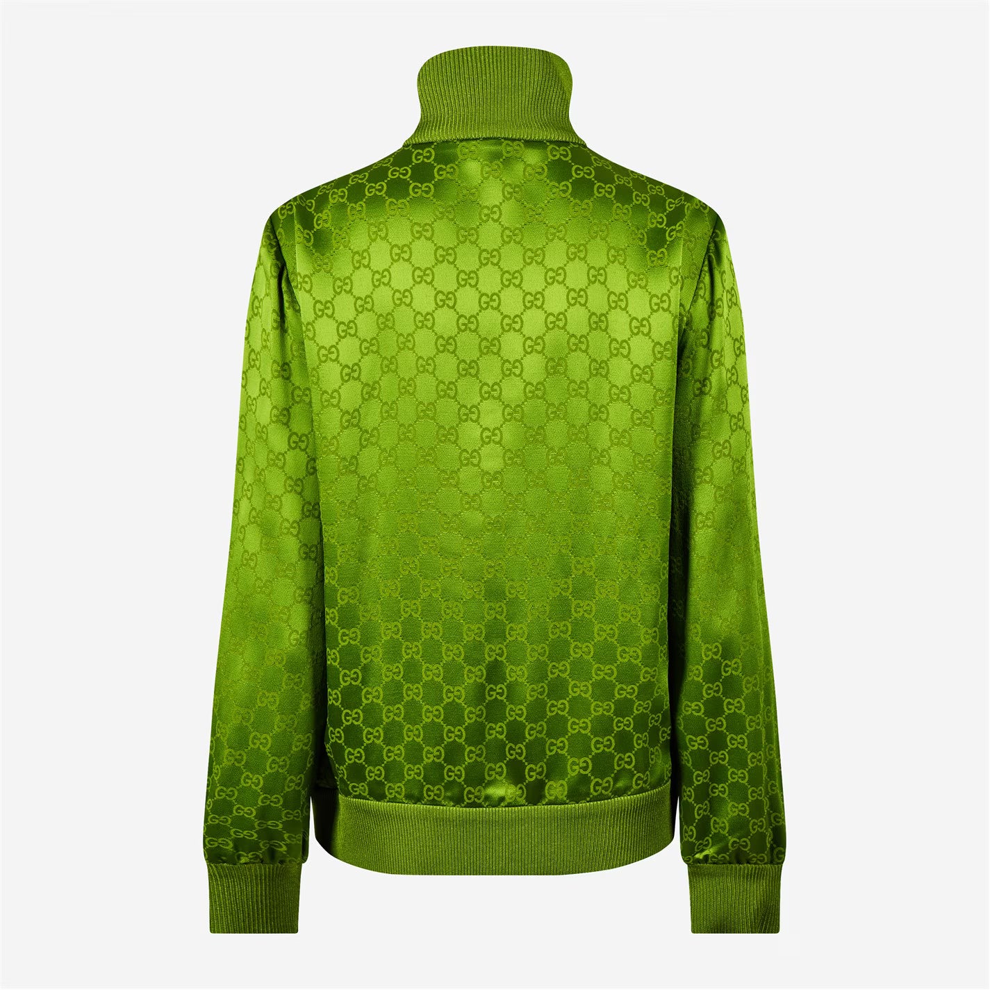 Women's Jacquard GG Viscose Funnel Neck Long Sleeve Bomber Jacket