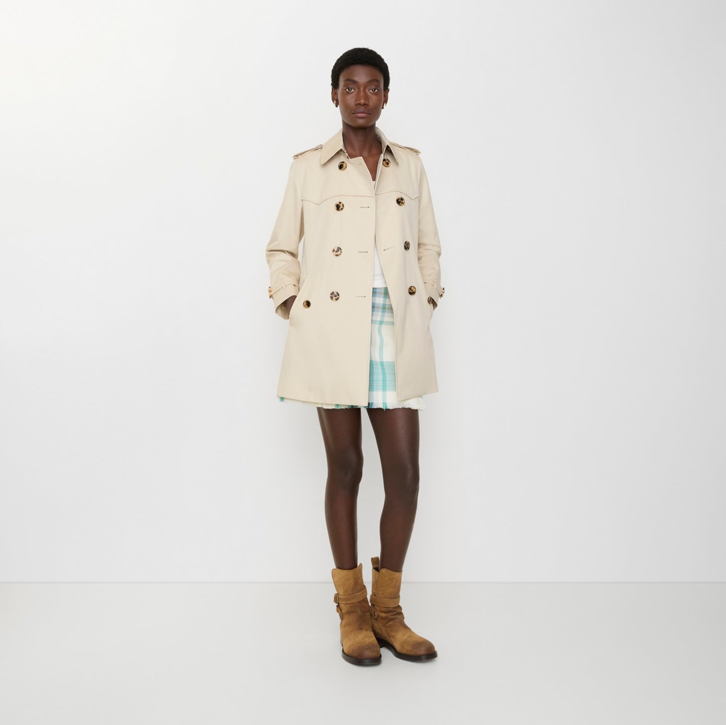 Short Summerside Gabardine Trench Coat
