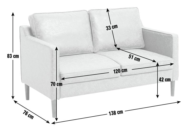 Argos Home Knox Faux Leather 2 Seater Sofa - Tan